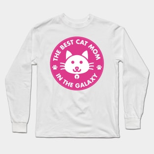 The Best Cat Mom in The Galaxy Pink Long Sleeve T-Shirt